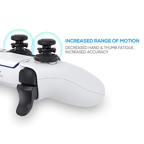 MENEEA Accessories Kit Bundle for PS5 Compatible with Controller | Thumb Grips Sticks Joystick + L2 R2 Trigger Extender+D-pad Button for Playstation 5 Controller, Anti-Slip Replacement Parts