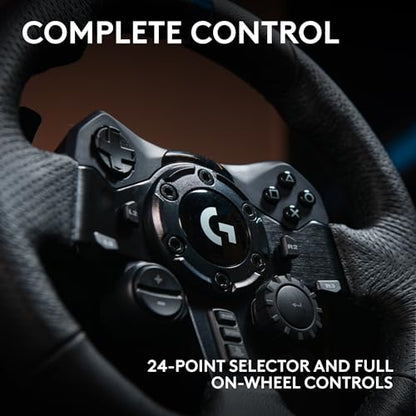 Logitech G923 Racing Wheel and Pedals, TRUEFORCE up to 1000 Hz Force Feedback, Gaming Steering Wheel PS5, PS4, PC, Mac, Genuine Leather- Black - style: Playstation|PC