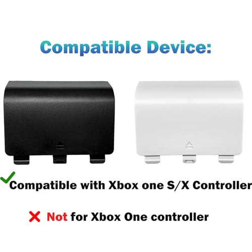Alovexiong 4 Pack Series S/X Replacement Battery Back Cover for Xbox Series S/X Controller,Series S/X Battery Cover Door,Battery Back Shell Covers for Xbox Series S/X Controller (Black/White) - color: Black&White