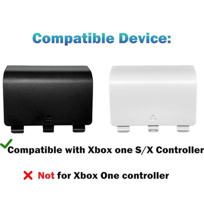 Alovexiong 4 Pack Series S/X Replacement Battery Back Cover for Xbox Series S/X Controller,Series S/X Battery Cover Door,Battery Back Shell Covers for Xbox Series S/X Controller (Black/White) - color: Black&White