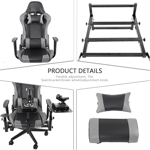 Anman X56 Flight Simulator Cockpit with Pedal Support, Joystick and Hotas Chair Mount Fit for Thrustmaster A10C Hotas Warthog, for Logitech X52, Multifunctional Game Chair (Electronics Not Included)