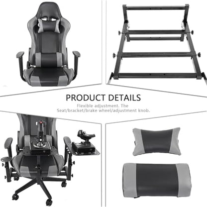 Anman X56 Flight Simulator Cockpit with Pedal Support, Joystick and Hotas Chair Mount Fit for Thrustmaster A10C Hotas Warthog, for Logitech X52, Multifunctional Game Chair (Electronics Not Included)