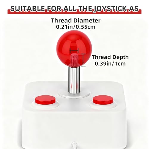 Gallipower 2Pcs Joystick Head,Arcade Joystick Ball Top Handle Rocker Round Head,Arcade Kit DIY Replacement Parts(Red) - color: style 2