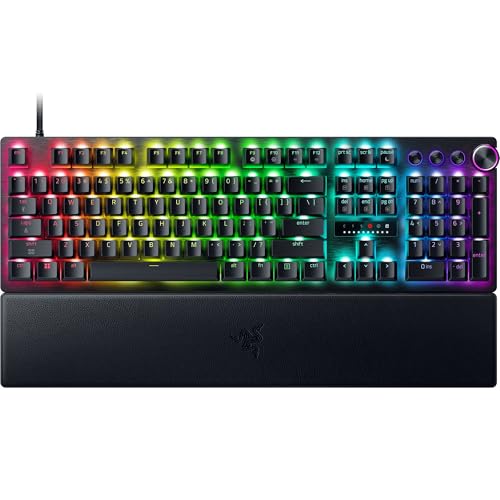 Razer Huntsman V3 Pro 8KHz Esports Gaming Keyboard: Analog Optical Switches Gen 2-8000 Hz Polling Snap Tap - Rapid Trigger - Adjustable Actuation - Media Controls - PBT Keycaps - Black - color: Black, size: Full Size, style: 8000 Hz Polling