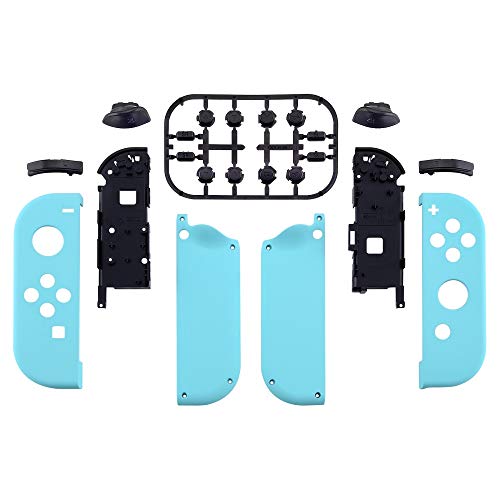 eXtremeRate DIY Replacement Shell Buttons for Nintendo Switch & Switch OLED, Heaven Blue Custom Housing Case with Full Set Button for Joycon Handheld Controller [Only The Shell, NOT The Joycon] - color: Heaven Blue