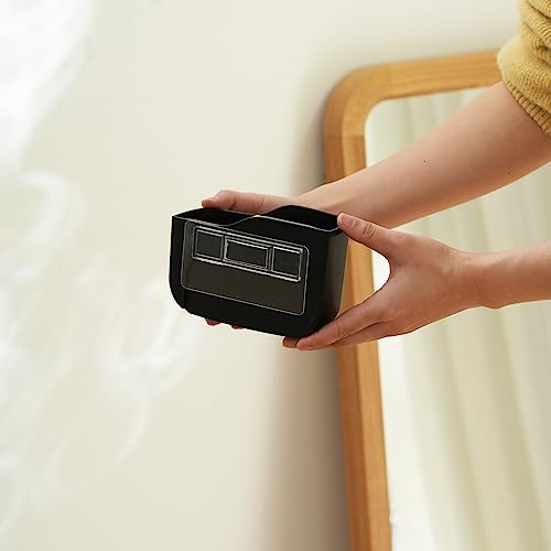 SUNFICON Adhesive Remote Control Holder Wall Mount Media Player Controller Holder Universal TV Remote Organizer Caddy Box Tray Hollow Bottom Slot Easy Phone Charging Home Office Desk Nightstand Black - color: 1PC Black