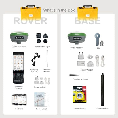 SMA26 Pro RTK GNSS Surveying Equipment, Rover & Base with Collector, Drone Base Station, 4G BT IMU CORS NOAA, 15 km UHF, No Subscription Fee, GPS for Land Surveying & Engineering - style: SMA26 Pro Rover&Base