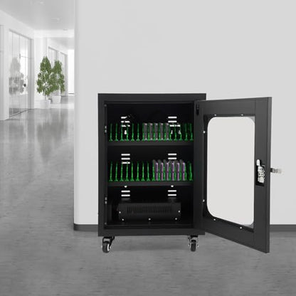 Rechargeable Mobile Phone Charging Cabinet,30 Slots Cell Phones Charging Station Portable Cellphone Charging Cart with Combination Lock, for Students and Employees, Tourists (30Slots) - size: 30Slots