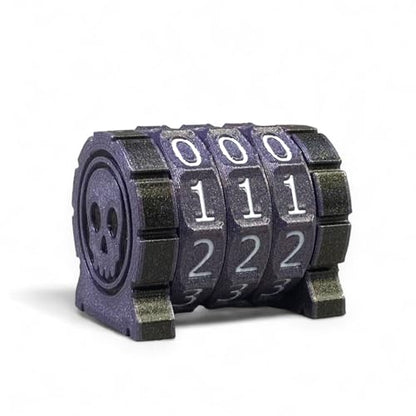 Life Counter Health Tracker for Board Games, TTRPGs, and Card Games with Skull Symbol, Compatible with MTG, 3 Purple Wheels with White Numbers - color: 3 Purple Rings+white Numbers