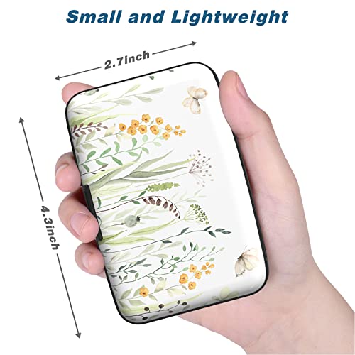 Credit Card Holder, Mini Aluminum Card Wallet RFID Blocking Slim Metal Hard Card Case for Women Men, Butterfly Flowers - color: Butterfly Flowers