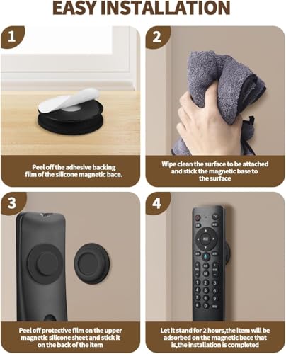 6 Pack Magnetic Remote Control Holder – Upgraded Silicone Magnetic Wall Mount for TV, Fan & Air Conditioner Remotes – Self-Adhesive, No-Drill Remote Control Holder Wall Mount (Circle Grey) - color: Circle Grey