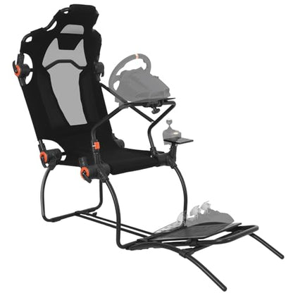 Foldable Sim Racing Rig | Heavy-Duty Carbon Steel Racing Wheel Frame Fits Logitech & All Top Gaming Steering Wheel Brands - size: 70.9x33.1x37.4 Inch