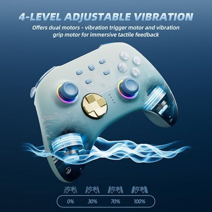 Mytrix Wireless Switch Pro Controllers with Charging Dock, Bluetooth Controller for Nintendo Switch/Lite/OLED with Hall Effect Joysticks & Trigger, Compatible with PC/iOS/Android/Steam (Aqua Blue) - color: Blue