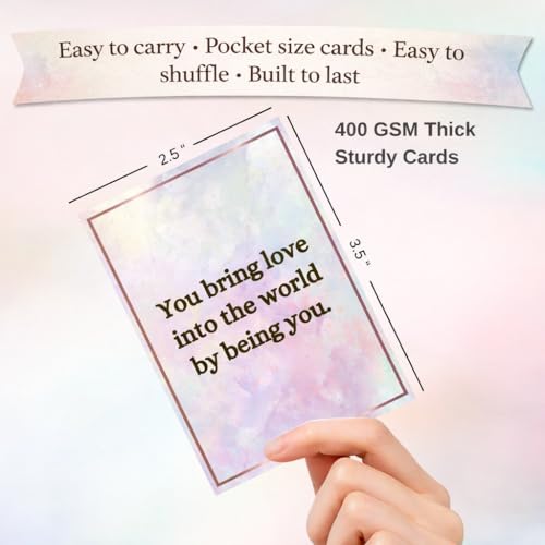 Isaac Liev 50 Positive Affirmations for Women & Men Mindful Heartfelt Messages, Thank You Appreciation thoughtful Cards Gift Uplifting Reminder Kind words, Self-Care Gratitude, thinking of you cards - style: Thank You Affirmations