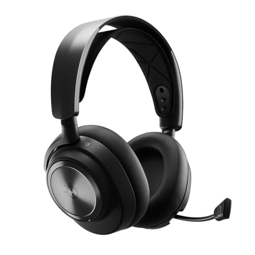 SteelSeries Arctis Nova Pro Wireless Multi-System Gaming Headset - Premium Hi-Fi Drivers - Active Noise Cancellation - Infinity Power System - Stealth Retractable Mic - PC, PS5/PS4, Switch, Mobile - color: Black, style: PC