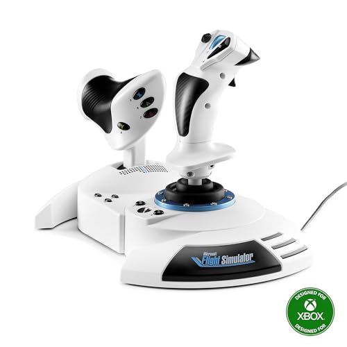 Thrustmaster T-Flight Hotas One MSFS 2024 Collector Edition - XBOX & PC | Detachable design, Officially licensed, 5 axes, 14 buttons, rapid trigger, hat switch, detachable throttle, dual rudder - style: MSFS White Edition Xbox Series X/S | PC