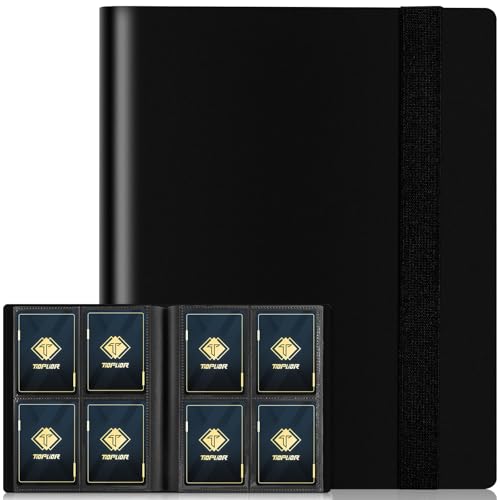 4 Pocket Card Binder for 160 Sleeves, Card Folder Ablum for Trading Cards Collection for Sports Cards, Baseball Cards, Game Cards, Mini TCG Binder Fit for MTG, Gift for Card Collector (Black) - color: Black, size: 160 Pockets