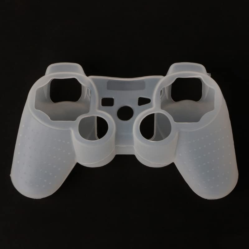 Silicone Case Soft Protective Skin Cover for PS3 Controller Gel Rubber Case Cover Replacement (White) - color: White