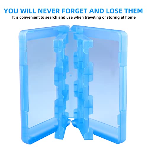 3DS Game Holder Card Case, 28-in-1 Game Holder Card Case Compatible with Nintendo NEW 3DS / NEW 3DS XL / 3DS / 3DS XL / DSi / DSi XL / DS / NEW 2DS /NEW 2DS XL / 2DS/ 2DS XL Catridge Storage Box (Blue) - color: Blue