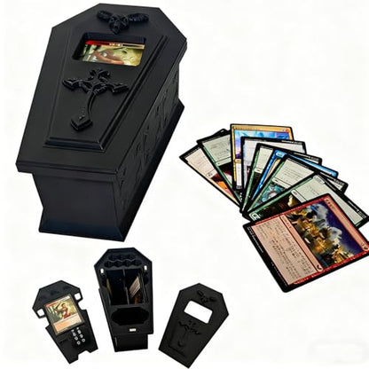 Premium Coffin Deck Box for MTG Commander, Vampire Edgar Markov Deck Box with Dice Storage & Life Counter, Holds 100 3.68 in Long Cards with Sleeve