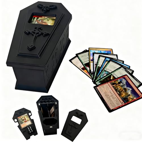 Premium Coffin Deck Box for MTG Commander, Vampire Edgar Markov Deck Box with Dice Storage & Life Counter, Holds 100 3.68 in Long Cards with Sleeve