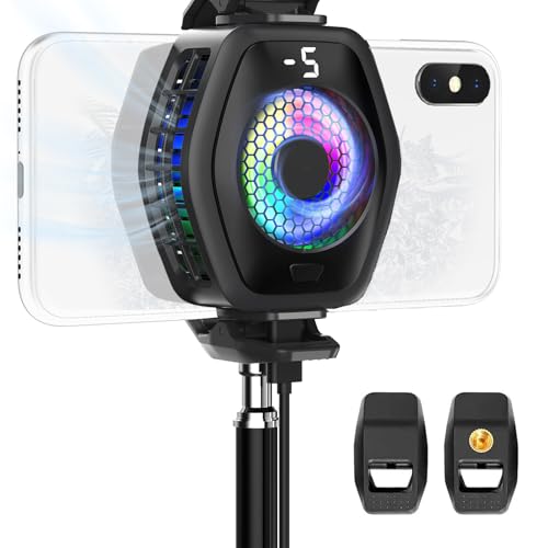 Jremreo 2-in-1 Magnetic & Clip-On Phone Cooler – Semiconductor-Powered Gaming Cell Phone Cooling Fan Radiator for iPhone/Android/iPad/Tablet – Gaming, Video Calls, Live Broadcasting, and Vlog Use