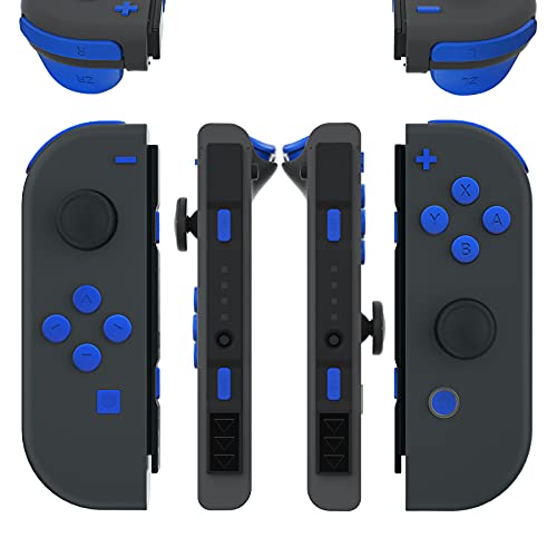 eXtremeRate DIY Full Set Buttons for Nintendo Switch & Switch OLED, Custom Replacement Buttons for JoyCon, ABXY Direction Keys SR SL L R ZR ZL + - Home Capture Trigger Buttons Springs - Blue - color: Blue