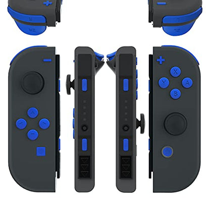 eXtremeRate DIY Full Set Buttons for Nintendo Switch & Switch OLED, Custom Replacement Buttons for JoyCon, ABXY Direction Keys SR SL L R ZR ZL + - Home Capture Trigger Buttons Springs - Blue - color: Blue