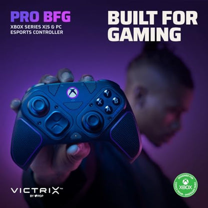 PDP Victrix Pro BFG Wireless Gaming Controller for Xbox Series X|S, Xbox One, Windows 10/11, Modular Gamepad, Dolby Atmos Audio, Remappable Buttons, Customizable Triggers/Paddles/D-Pad, PC App, Black - color: Black