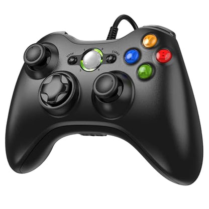 Etpark X-Box 360 Controller Wired, Gamepad Controller with Wired USB for Microsoft X-Box 360 & Slim Console and PC Windows XP/7/8/10, with Upgraded Joystick, Black - color: Black-wired