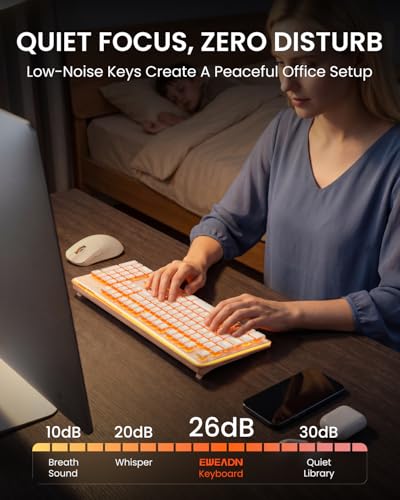 Wireless Keyboard and Mouse Combo with Warm Backlit Pudding Keycaps, Bluetooth & 2.4G, 2000mAh Rechargeable, Full Size, Metal Panel Quiet Computer Keyboard Set for Windows PC Desktop - Rose Gold - color: Rose Gold