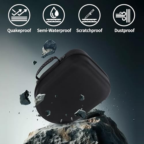 Storage Case Compatible with Meta Quest 3S / Quest 3 VR Headset | Lightweight Carry, Secure Storage, Convenient Zipper, Soft Interior,Black Case - color: Black
