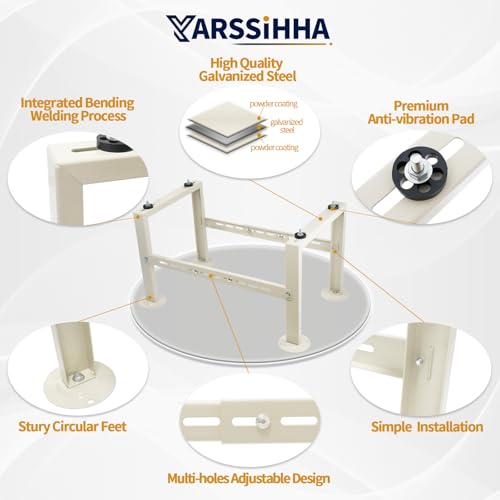 Yarssihha Mini Split Stand for 9000-60000 BTU Air Conditioner Condenser, Outdoor Adjustable Heat Pump Stand, Heavy Duty Ground Stand - style: 9000-60000 BTU