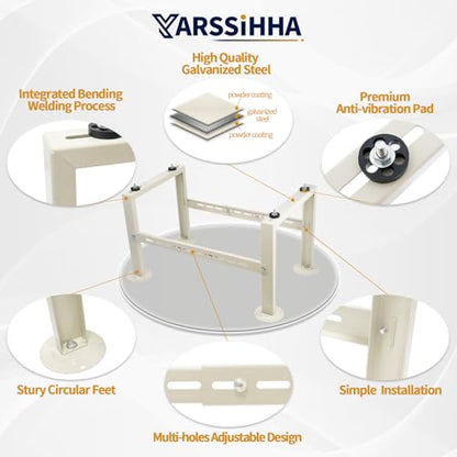 Yarssihha Mini Split Stand for 9000-36000 BTU Air Conditioner Condenser, Outdoor Adjustable Heat Pump Stand, Heavy Duty Ground Stand - style: 9000-36000 BTU