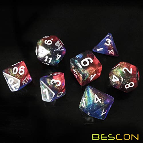 Bescon New Moonstone Dice Valor Stone, Polyhedral Dice Set of 7 - color: Valor Stone
