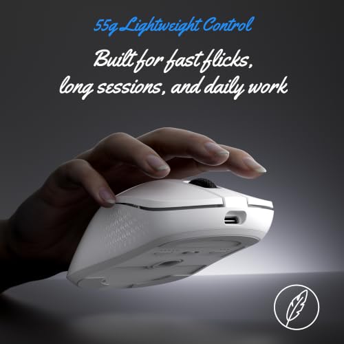 Keychron M3 Mini Wireless Optical Mouse, Bluetooth 5.2/2.4 GHz/Wired Gaming Mouse, Programmable PixArt 3311 Sensor with up to 12,000 DPI/ 300 IPS, Lightweight Ergonomic for Windows Mac Linux - White - color: White, style: PixArt 3311 (1K Polling Rate)