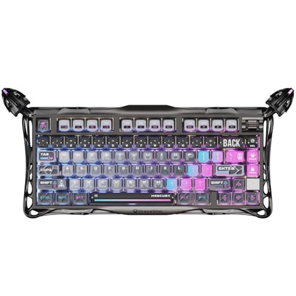 GravaStar Mercury K1 Pro Wireless Mechanical Gaming Keyboard, 75% Layout RGB Custom Keyboard, Electroplated Glossy Frame, Hot-Swappable Linear Switches【Cyberpunk Edition】 - color: Cyberpunk