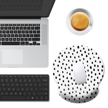 Mouse Pad Wrist Support,Ergonomic Mouse Pad with Wrist Rest,Comfortable Mousepad with Smooth Wrist Rest,Pain Relief Mouse Pads for Non-Slip Base,Computer,Laptop,Office & Home(Black Spots) - color: Black Spots