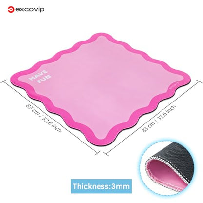 excovip Pink Mahjong Mat for Table, 32.5" x 32.5" Non-Slip Noise Reduction Mahjong Mat for Gifts, Mahjong, Poker, Board Games, Dominoe 1073 - color: 32.5x32.5inch-pink