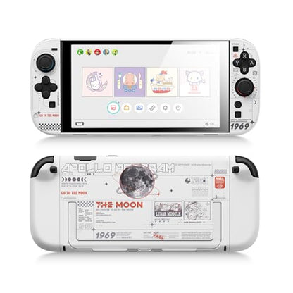 GeekShare Hard Case Compatible with Nintendo Switch 2 (2025), Anti-Scratch Dockable Protective Cover for Switch 2 with Detachable Joysticks, The Moon (Moonlight White) - color: The Moon-White