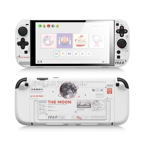 GeekShare Hard Case Compatible with Nintendo Switch 2 (2025), Anti-Scratch Dockable Protective Cover for Switch 2 with Detachable Joysticks, The Moon (Moonlight White) - color: The Moon-White