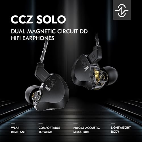 Kinboofi CCZ Solo Silver in Ear Monitor Wired IEM Headphone, DC02 Dual Magnetic Circuit DD HiFi Earphones, Professional HiFi Earphone, Stereo Sound Earbuds, with MIC - color: Silver, size: with MIC