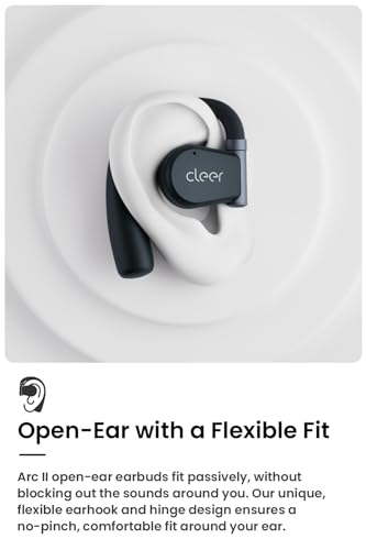 Cleer ARC II Open Ear Headphones, True Wireless Ear Buds with Dual Mic, Sweat Resistant, Multi-Point Connect, 35 Hrs Playtime, Secure Fit, Bluetooth 5.3 Earbuds with Ear Hooks, Preset EQs, Blue - color: Blue