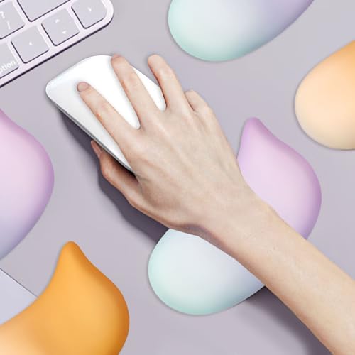 Ergonomic Mouse Pad with Gel Wrist Rest,Comfortable Mousepad with Concave Design Wrist Support Non-Slip PU Base for Pain Relief Desk Accessories Mat for Home & Game Decor,Computer,Laptop,Purple Blue - color: Blue