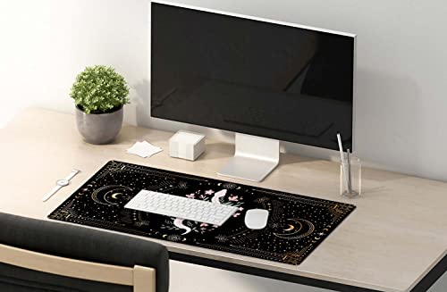SSOIU Large Mouse Pad, Boho Snake Witch Desk Mat for Desktop, Women Girls Waterproof Gaming Mousepad, Moon Phases Computer PC Laptop Protector Writing Pads for School Office Home 35.5" x 15.7" - color: Boho Snake Witch