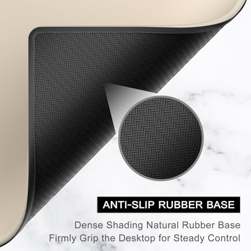Hsurbtra Mouse Pad, Premium-Textured Square Mousepad 10.2 x 8.3 Inch, Stitched Edge Anti-Slip Waterproof Rubber Pretty Cute Computer Mat for Office Gaming Laptop Women Kids Beige - color: Beige, size: Square Mousepad (10.2" x 8.3")