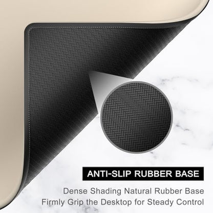 Hsurbtra Mouse Pad, Premium-Textured Square Mousepad 10.2 x 8.3 Inch, Stitched Edge Anti-Slip Waterproof Rubber Pretty Cute Computer Mat for Office Gaming Laptop Women Kids Beige - color: Beige, size: Square Mousepad (10.2" x 8.3")