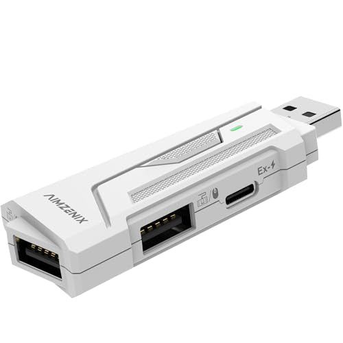 AX200 PC Mouse and Gaming Keyboard Adapter for Computer, Support Key Mapping, Aim Assist, Recoil Control, Smart Joystick Function, 1000Hz Reporting Rate, TPS, FPS, Perfect for APEX, COD Games