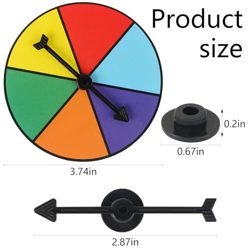 MIDELONG Rainbow Color Math Spinners, Probability Spinner Wheel, Plastic, Pack of 2
