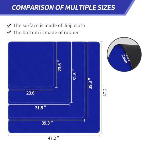 Square Large Tabletop Game Playmat,Used for Playing Poker,Mahjong,Playing Cards,and Role-Playing Games, with Thick Seam Edge,Waterproof,and Anti Slip(80 * 80cm*2mm) Blue - color: 80*80*0.2cmBlue, size: 80*80*0.2cm